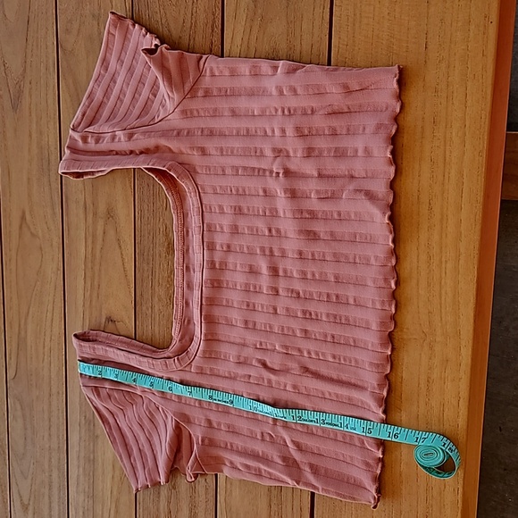 OFFLINE By Aerie OG Groove Square Neck Short Sleeve Lettuce Edge Crop Top Large - Picture 5 of 5